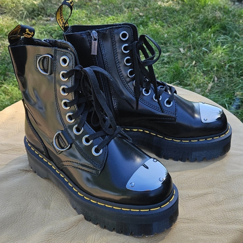 Dr. Martens Jadon Alt Black Combat Boots.